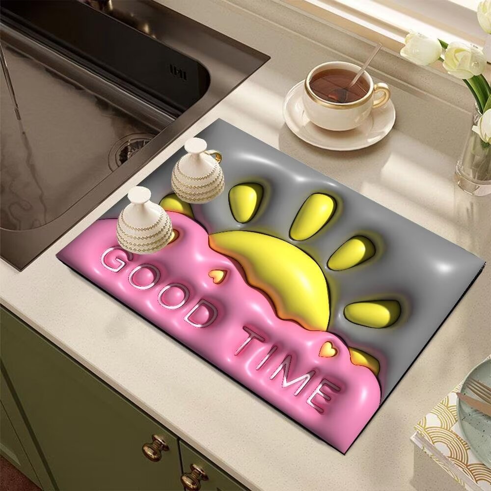 Cute Cartoon Dog-Themed Kitchen Mat Bowlift