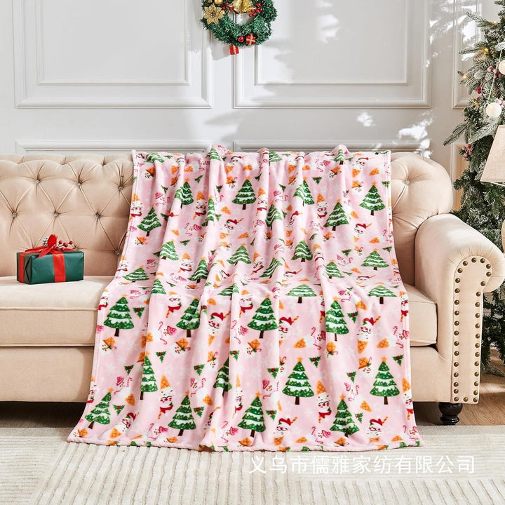 BowLift | Flannel Christmas Blanket Soft Pink Christmas Blanket