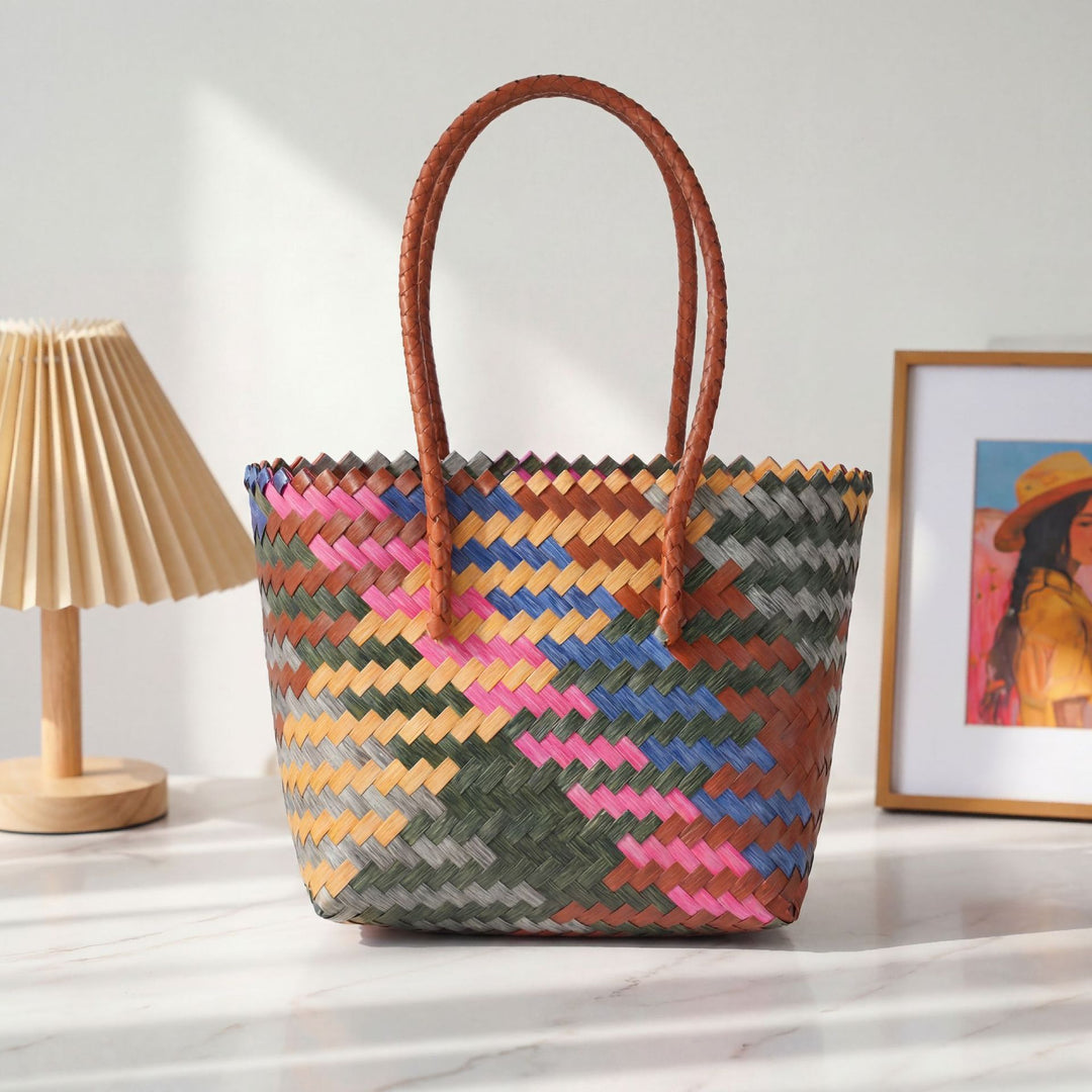Handy basket bag with colorful design Bowlift