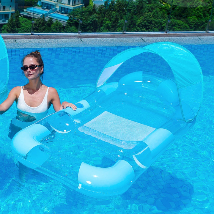Inflatable Pool Lounger with Canopy Bowlift