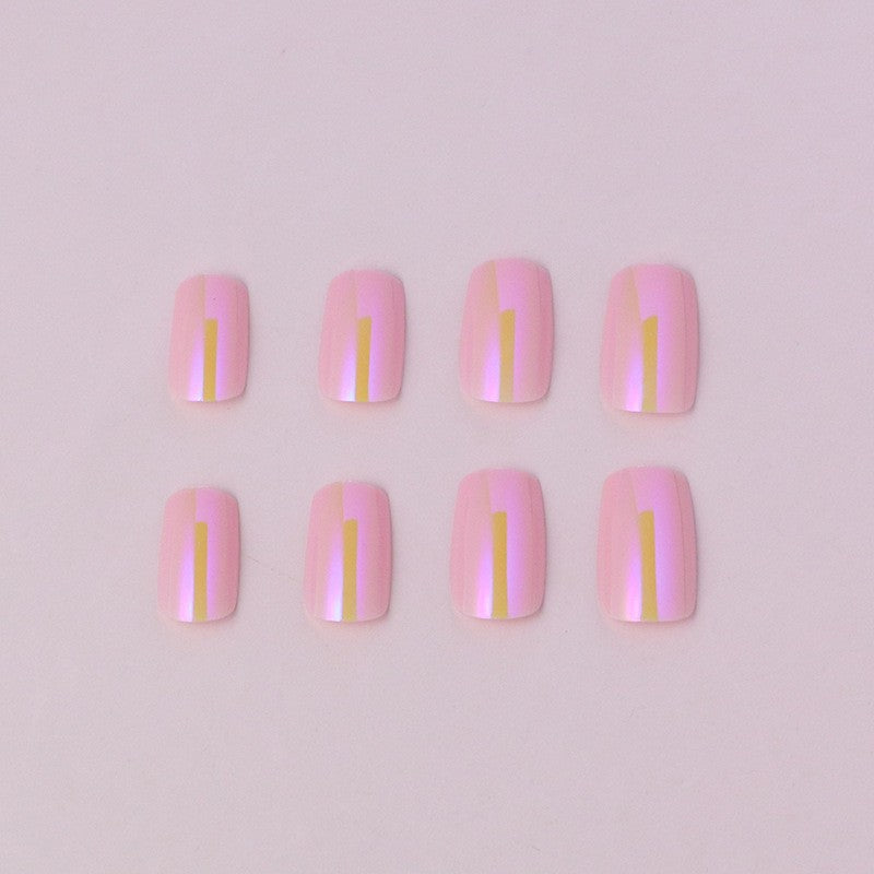 Natural French Tip Press-On Nails Bowlift