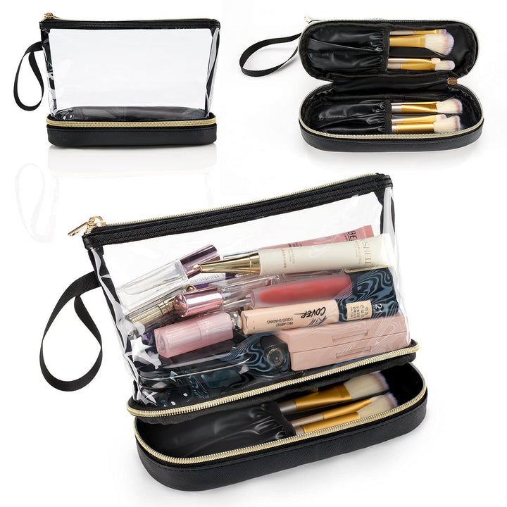 Cosmetic organizer bag with transparent compartments Bowlift
