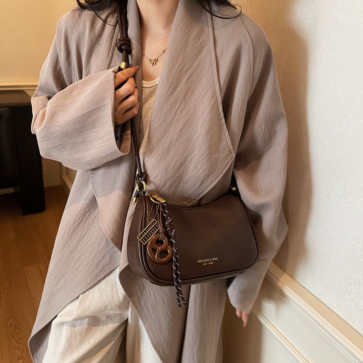 Fashionable Leather Shoulder Bag Bowlift