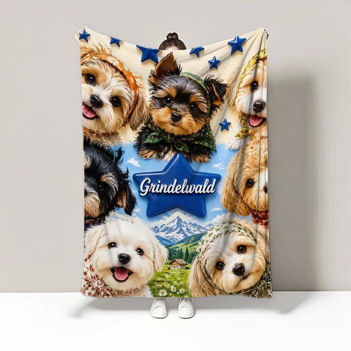 Playful Cat-Themed Fleece Throw Blanket