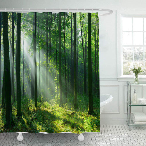 Scenic Garden Print Shower Curtain Bowlift