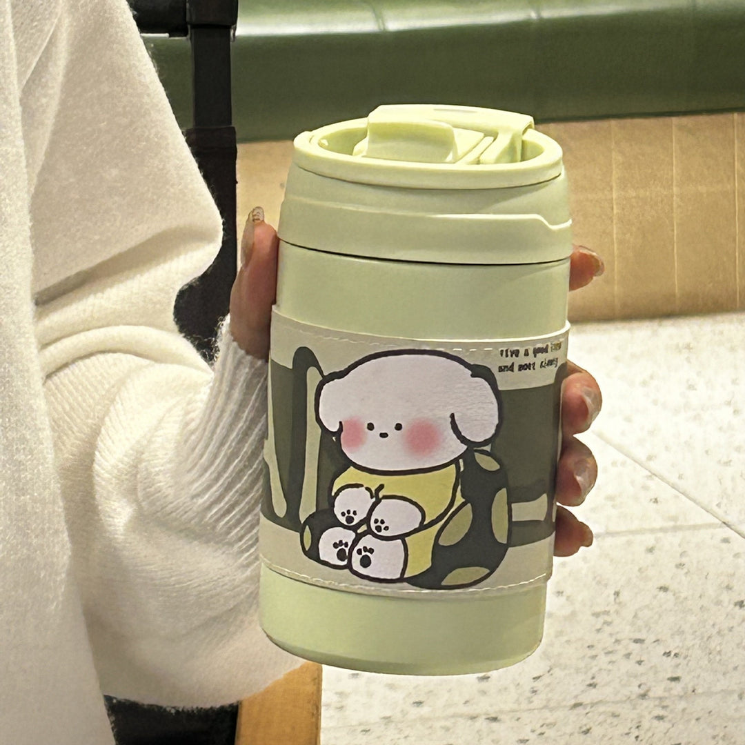 Ladies' insulated bottle with secure flip closure and charming animal motif Bowlift