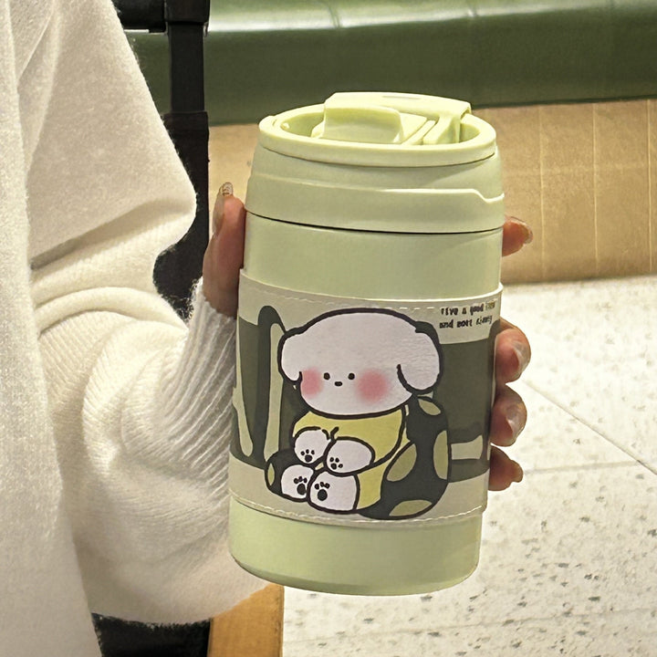 Ladies' insulated bottle with secure flip closure and charming animal motif Bowlift