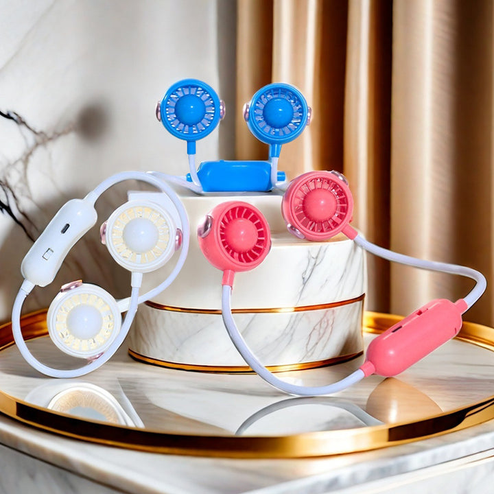 Women's portable neck fan with flexible mount and powerful air circulation Bowlift