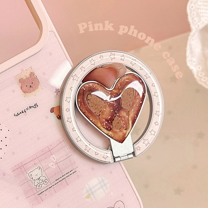 Heart-shaped smartphone holder with cookie design Bowlift