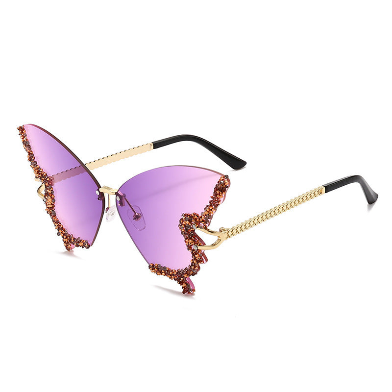Women's extravagant sunglasses with sparkling butterfly design Bowlift