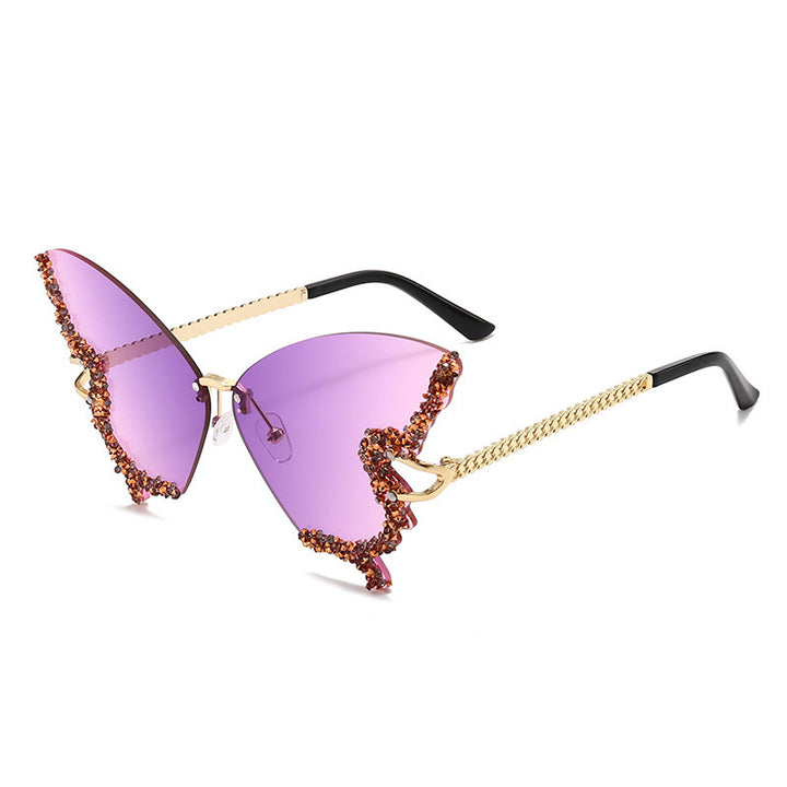 Women's extravagant sunglasses with sparkling butterfly design Bowlift