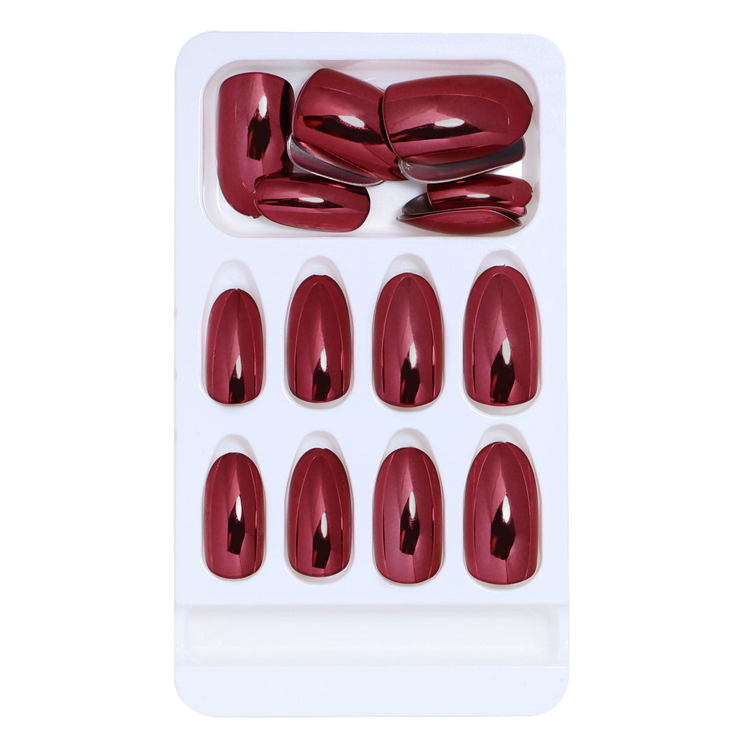 Luxury Glossy Almond-Shaped Press-On Nails Bowlift