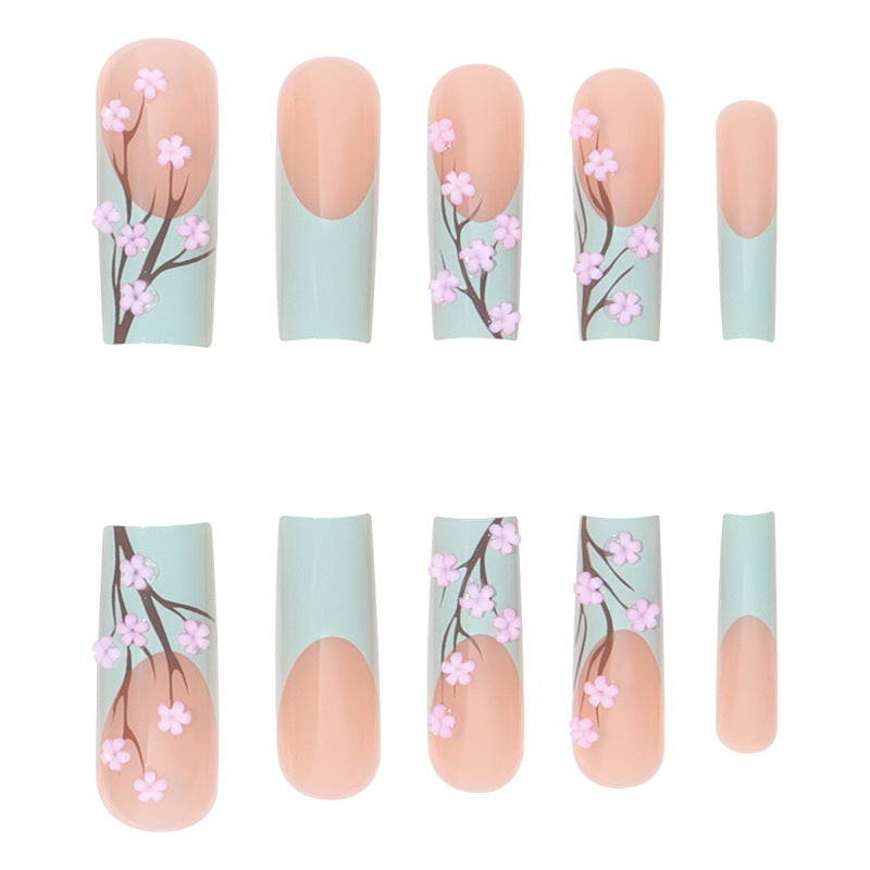 Floral Blossom Stiletto Press-On Nails Bowlift