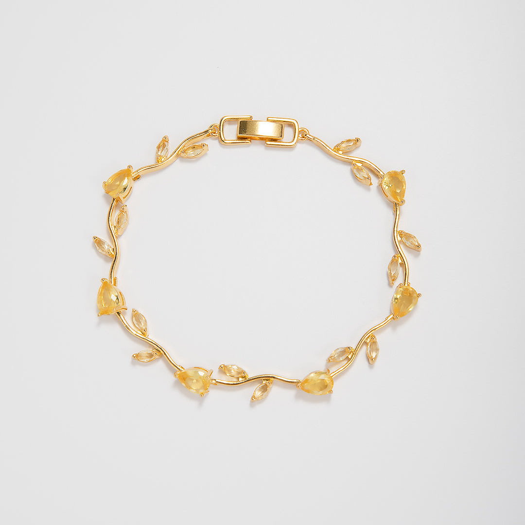 Elegant Floral Design Statement Bracelet Bowlift