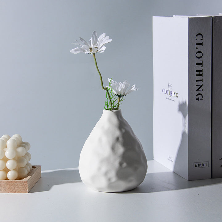 Artistic Textured Ceramic Bottle Vase