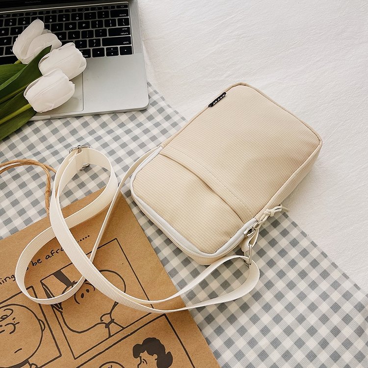 Corduroy Crossbody Phone Pouch Bag with Adjustable Strap Bowlift