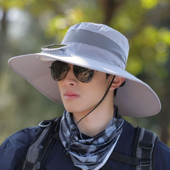 tactical fishing hat with wide brim, mesh ventilation and adjustable chin strap Bowlift