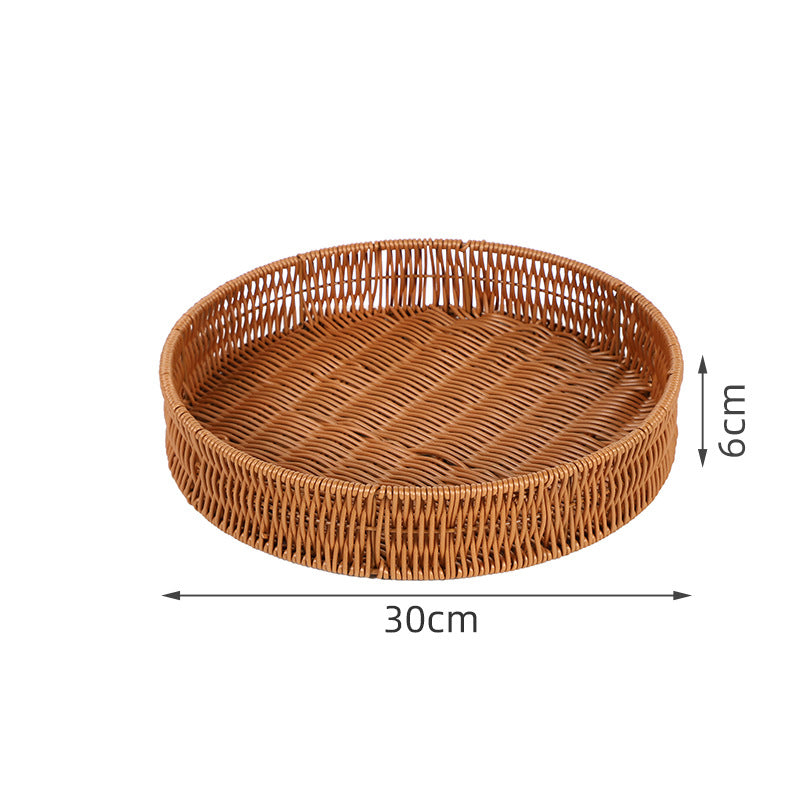 Round Artisan Woven Serving Tray Bowlift