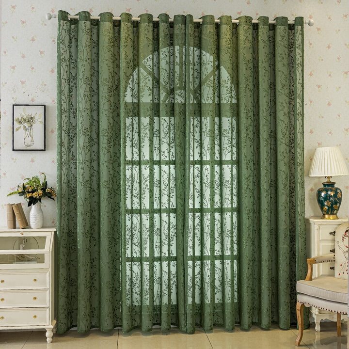 WoFloral Embroidered Sheer Curtain Bowlift