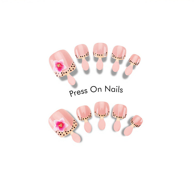 Floral Art Press-On Nail Design Bowlift