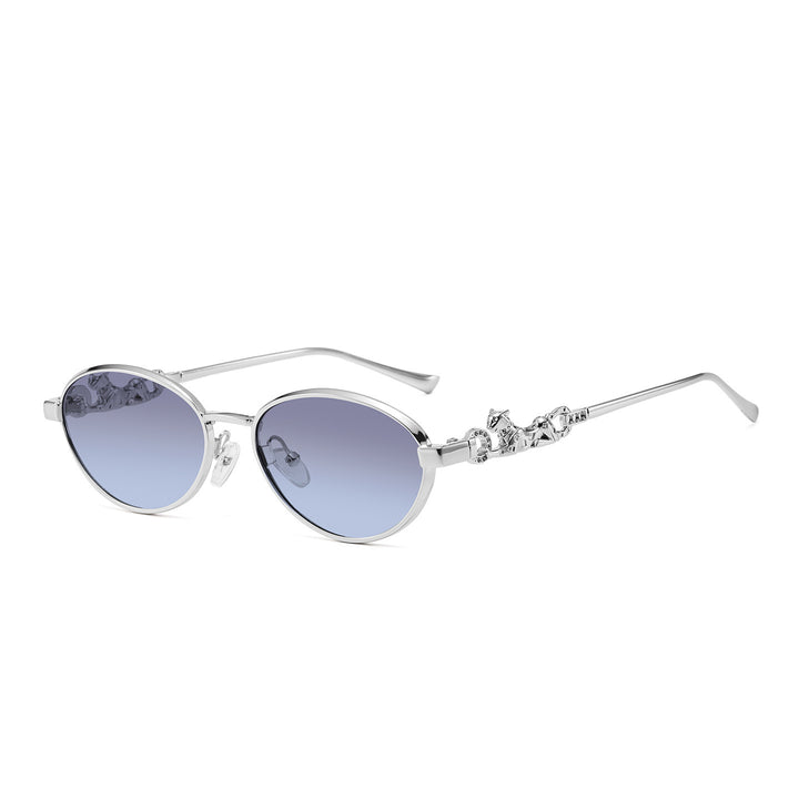 Decorative Oval Frame Sunglasses Bowlift