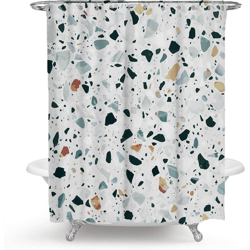Stylish Terrazzo Print Shower Curtain Bowlift