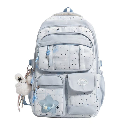 Star-Printed Multi-Functional Backpack Bowlift