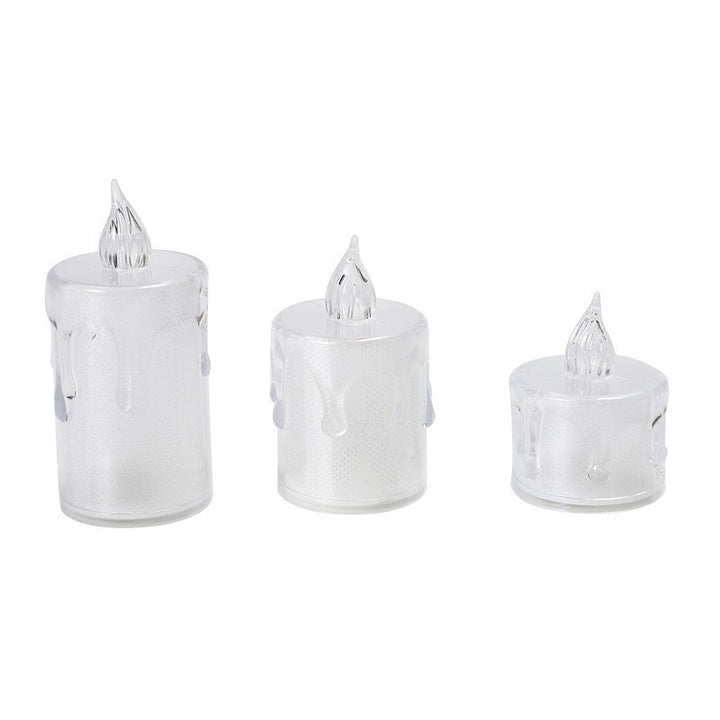 Decorative Flameless LED Tealight Candle Set with Realistic Dripping-Wax Glass Holders Bowlift