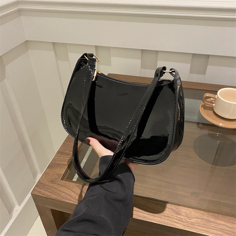 Chic Patent Leather Shoulder Bag Bowlift