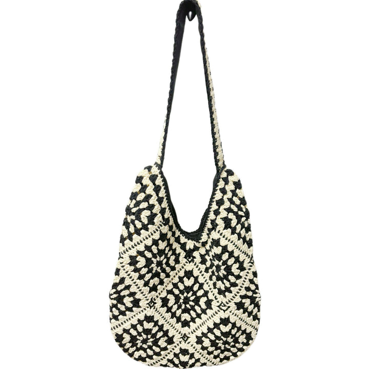 Hand-knotted shoulder bag with floral motifs Bowlift