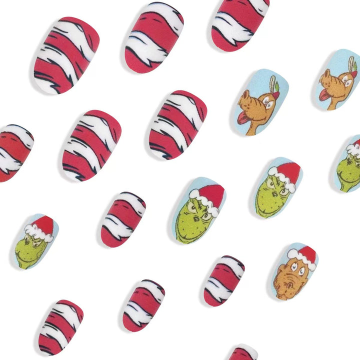 Artificial nail set with festive 3D designs Bowlift