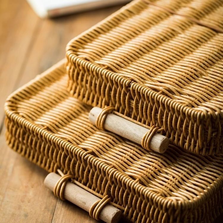 Rectangular Woven Storage Basket Bowlift