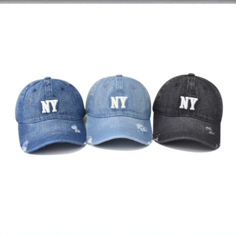 Women's Distressed Denim Baseball Cap Bowlift 1784188163