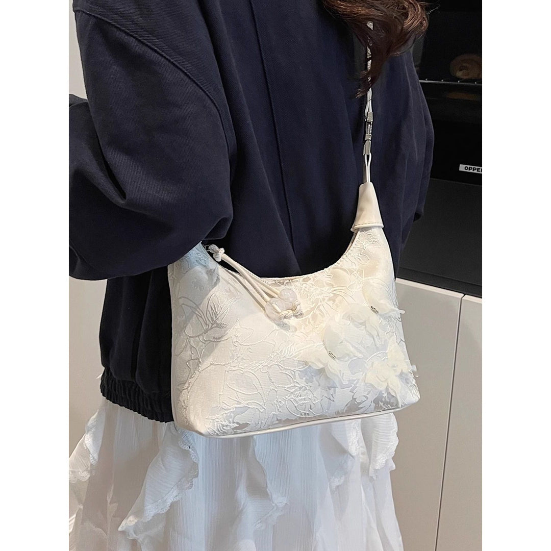 Floral Embellished Hobo Bag Bowlift