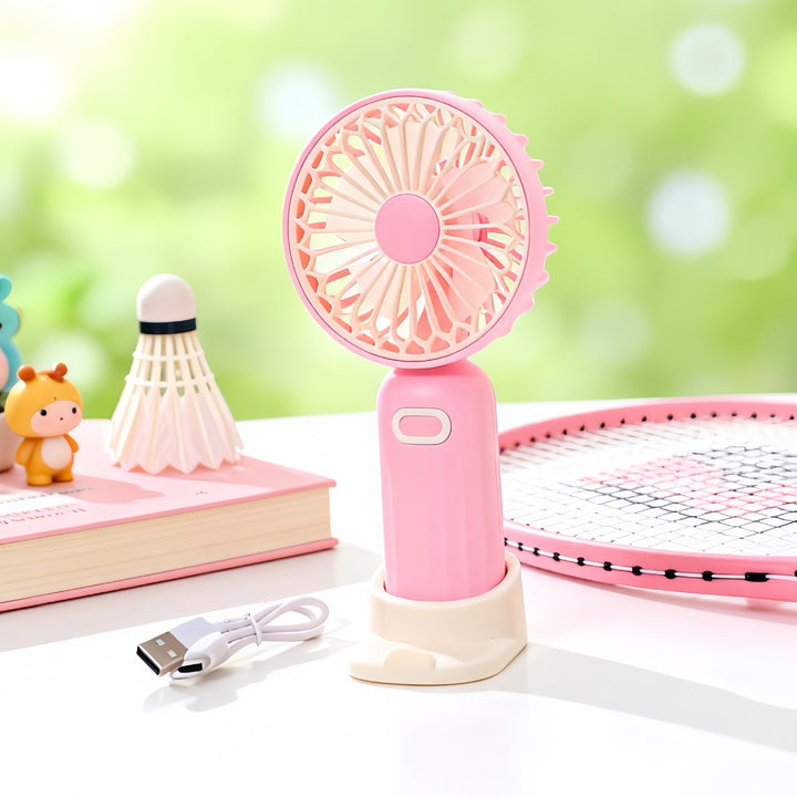 Women's Portable Mini Fan with Integrated Stand Bowlift