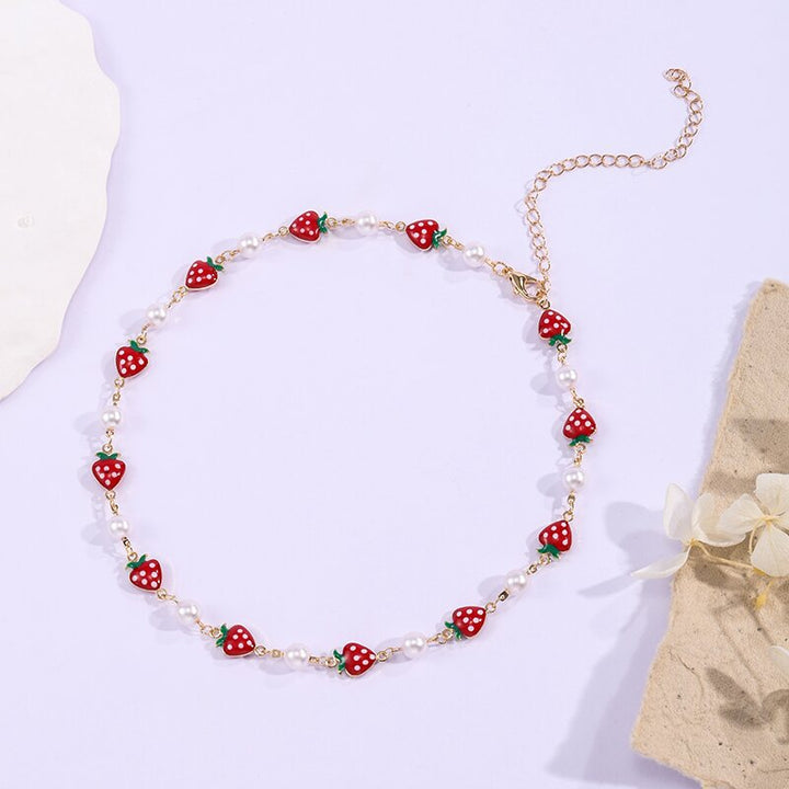 Strawberry Charm Necklace Bowlift