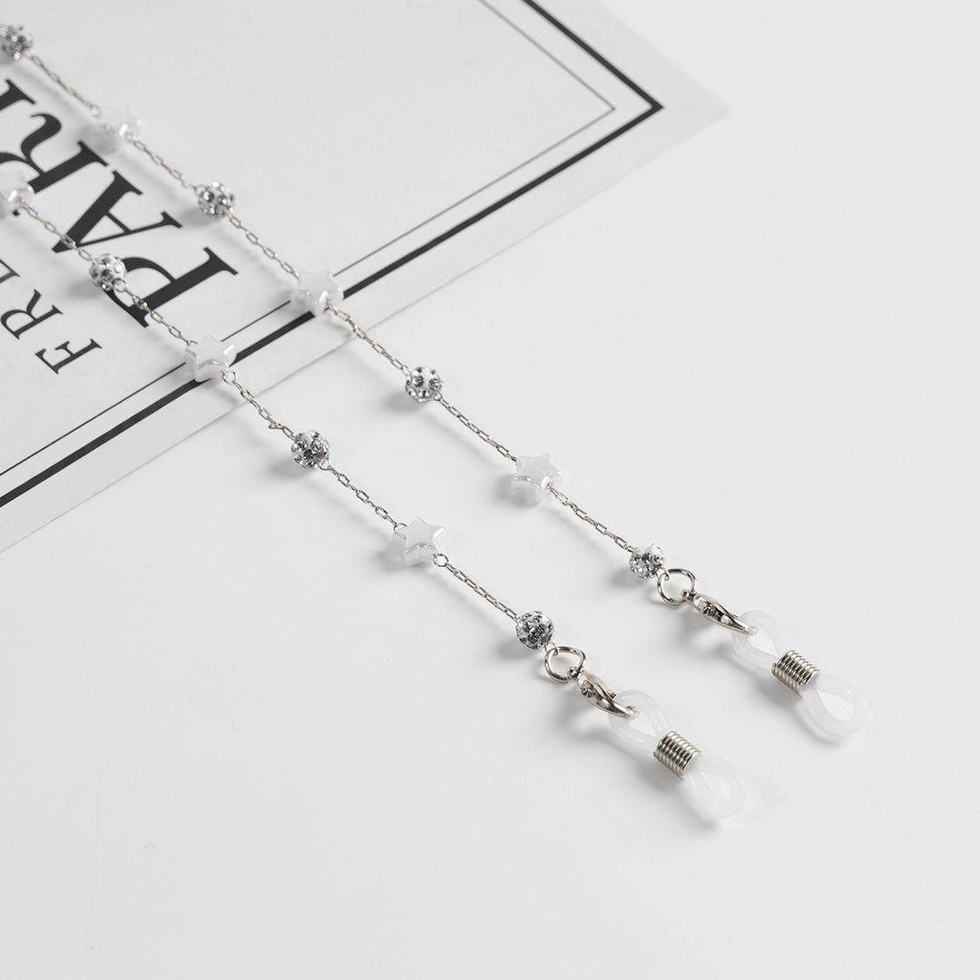 Pearl and Crystal Decor Eyewear Chain Bowlift