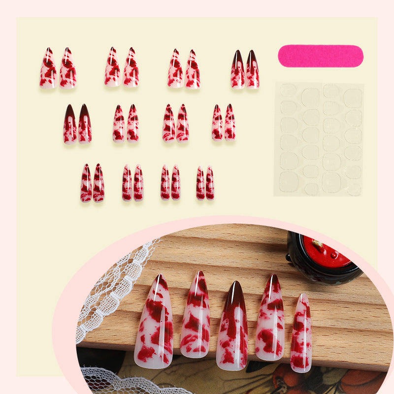 Art nail set with decorative marble pattern Bowlift