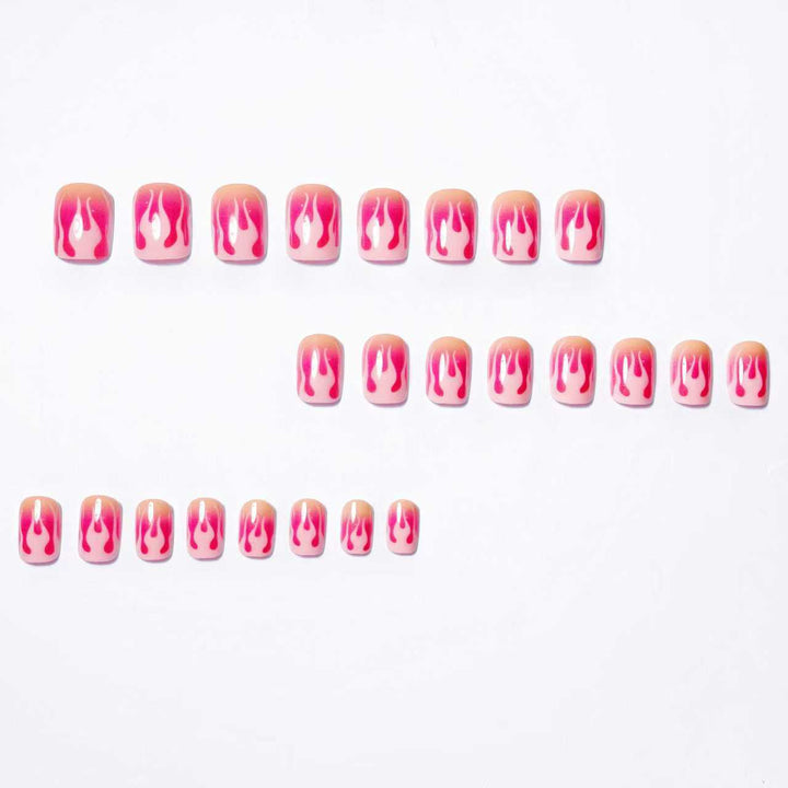 Artistic Flame Drip Nail Art Bowlift