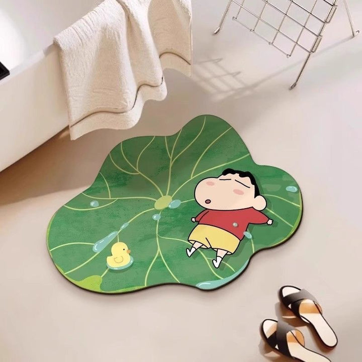 Leaf-Shaped Plush Bathroom Mat