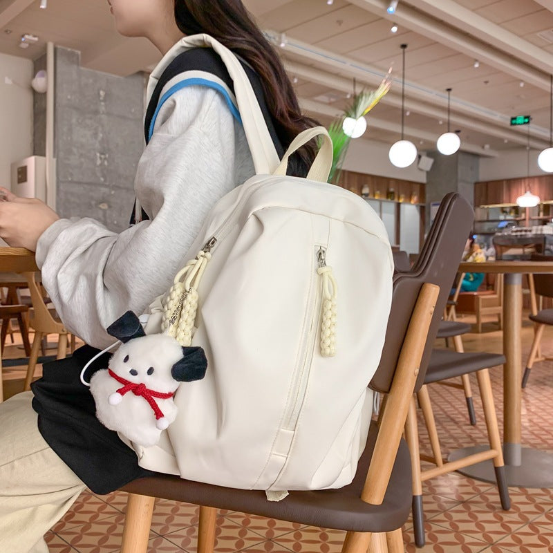 Backpack with Cute Plush Keychain and Practical Storage Bowlift