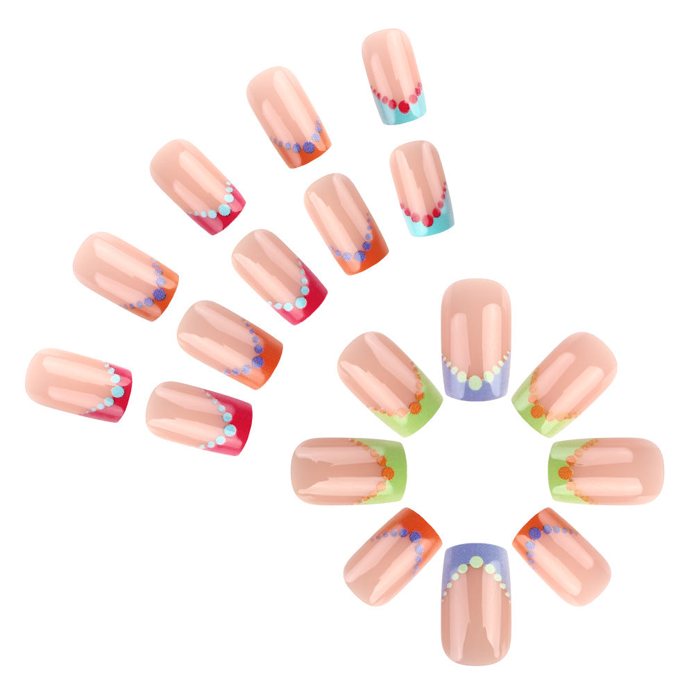 Colorful Dot Design Nail Art Bowlift