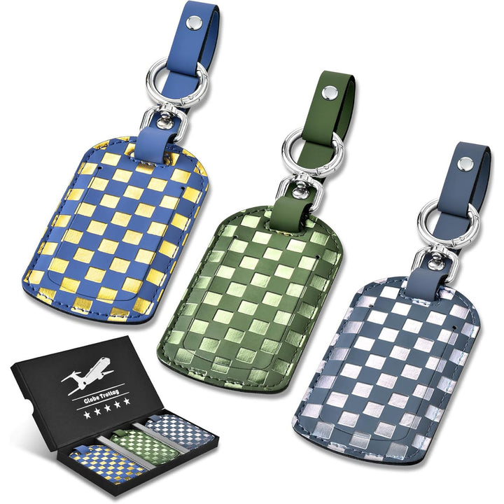 holographic woven luggage and passport ID tag with detachable keyring strap Bowlift