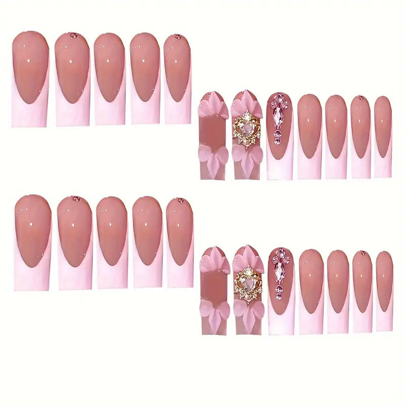 Floral Bohemian Press-On Nail Art Bowlift