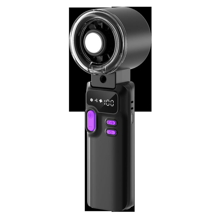 Cooling handheld digital display misting mini fan with adjustable tilt Bowlift