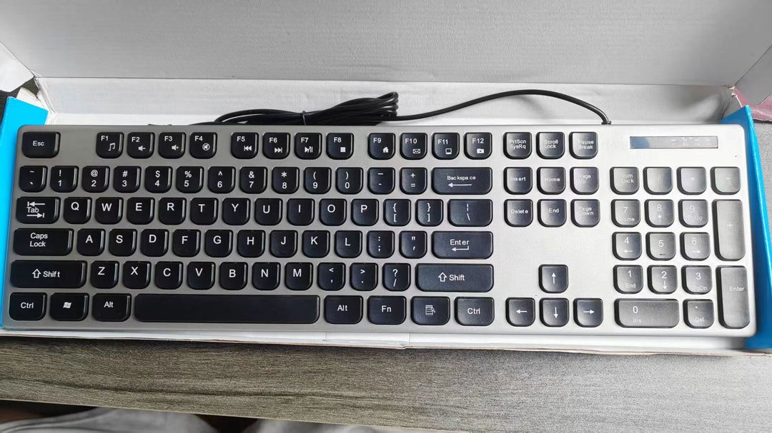 Wired Multimedia Keyboard with Ergonomic Design Bowlift