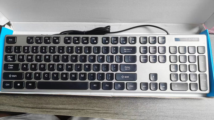Wired Multimedia Keyboard with Ergonomic Design Bowlift