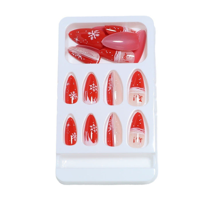 Premium Glossy Glittering Almond-Shaped Press-On Nails Bowlift