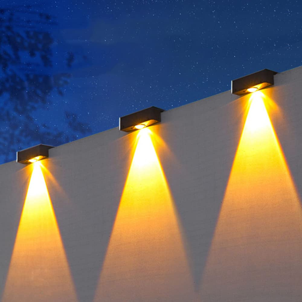 Outdoor Solar RGB Dual-Beam Wall Light With Integrated Photovoltaic Panel And Weather-Resistant Mounting Base Bowlift