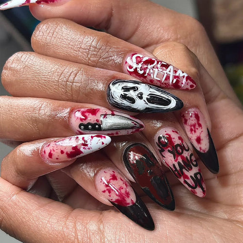 Halloween Fake Nail Set with Creepy Design Bowlift